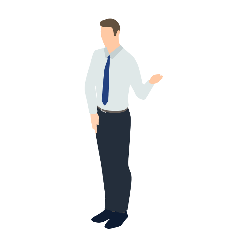 お辞儀する人物のイラスト