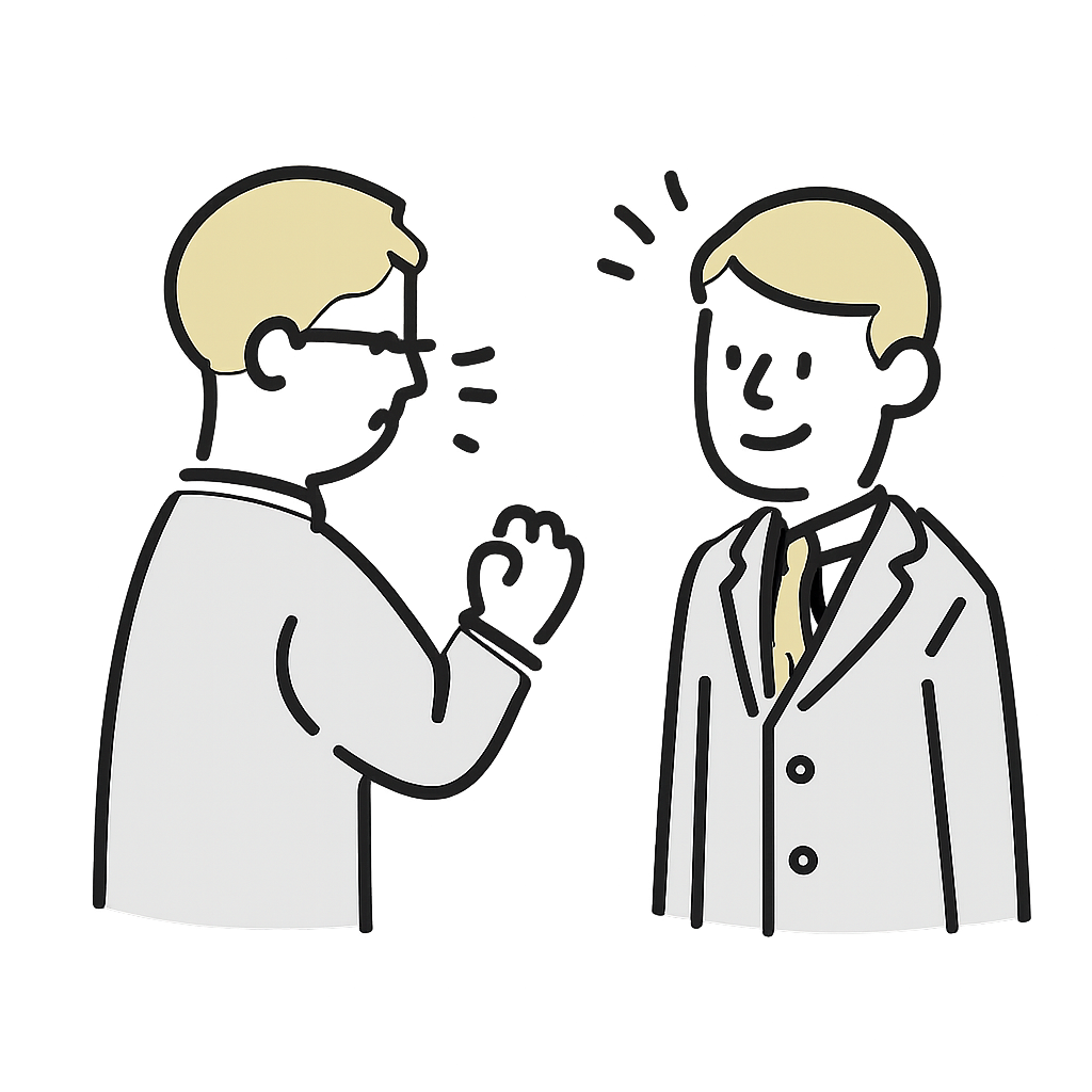 男性が商談しているイラスト