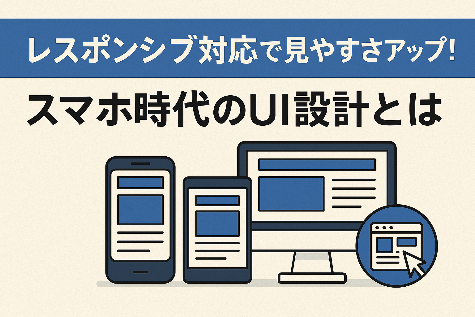 レスポンシブ対応で見やすさアップ!スマホ時代のUI設計とはがわかる画像